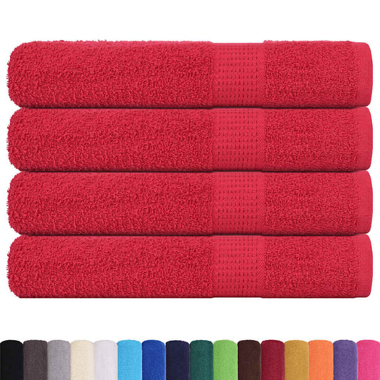 the red towels shown with a colour palette of various other available shades below