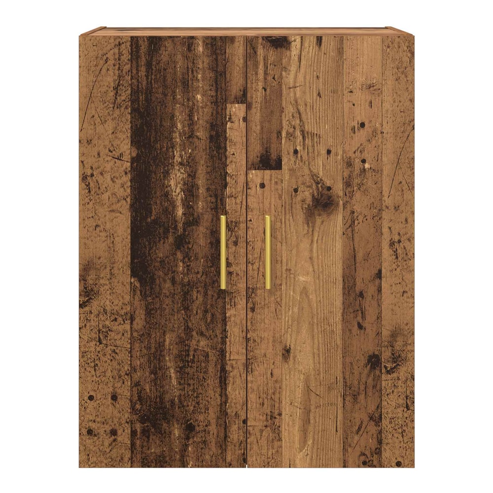 Close up of the old wood effect doors and gold handles