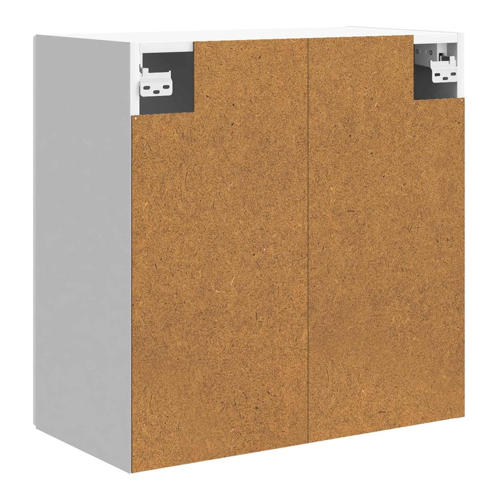 Back view of the storage cabinet showing the unfinished back panel and mounting brackets