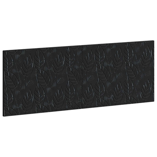 Black engineered wood headboard with a leaf pattern