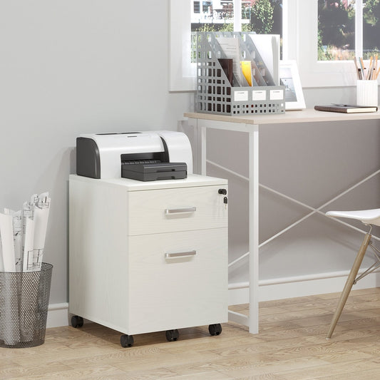 The office storage cabinet with a printer on top, next to a desk with files
