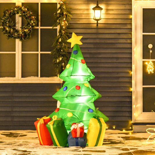 HOMCOM 5ft Inflatable Christmas Tree in Green