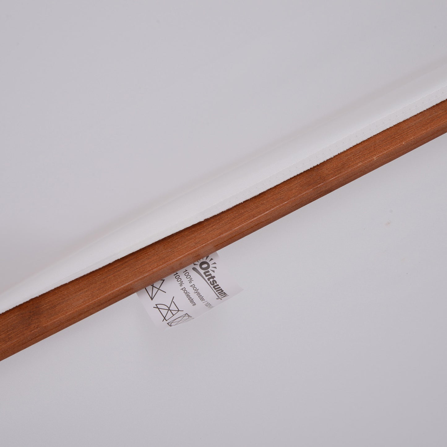 Outsunny 2.7m Elegant Wooden Frame Parasol Umbrella - White