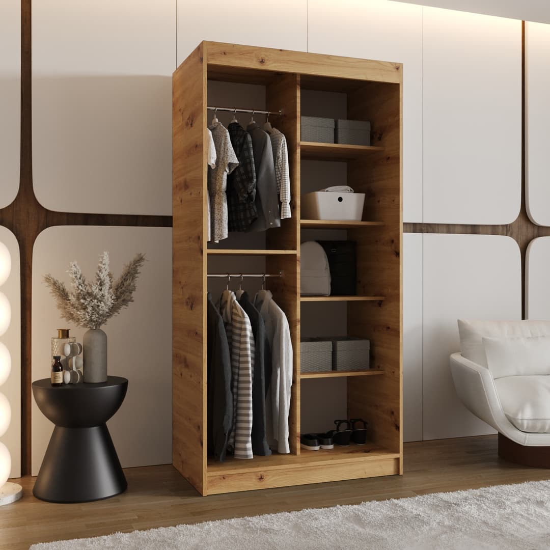 Rossa Sliding Door Wardrobe 100cm
