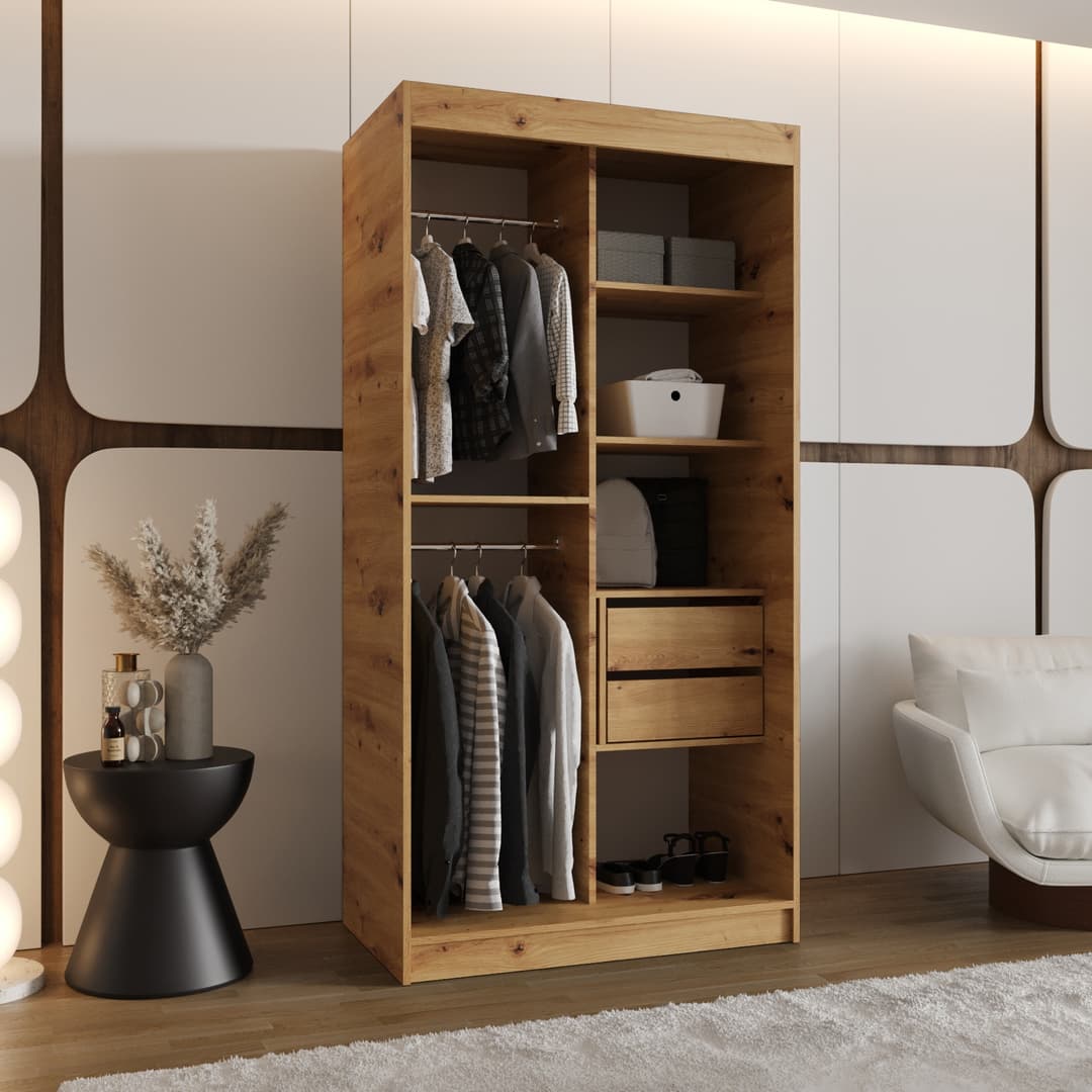Rossa Sliding Door Wardrobe 100cm