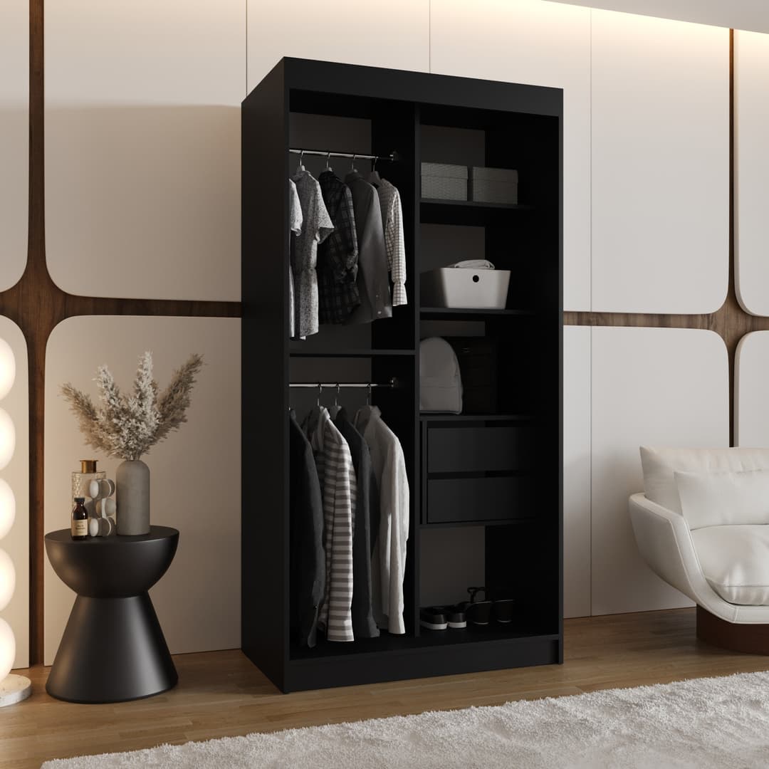 Rossa Sliding Door Wardrobe 100cm