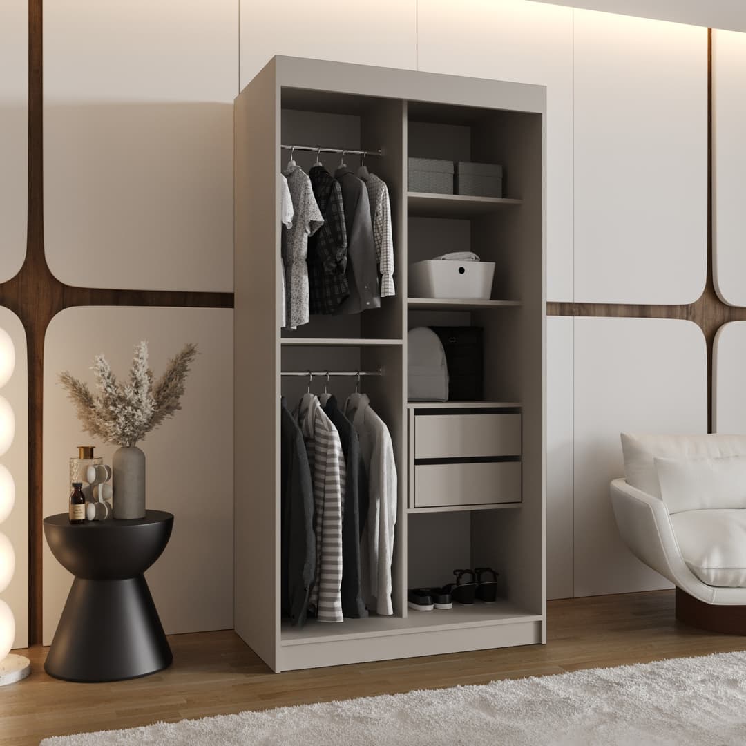 Rossa Sliding Door Wardrobe 100cm