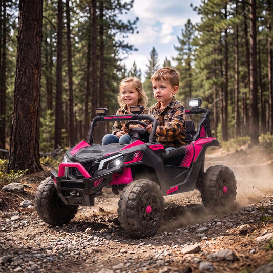 AIYAPLAY 24V 2 Seater Ride On Truck Car in Pink
