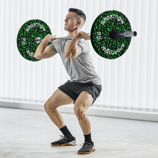 أقراص أوزان أولمبية من SPORTNOW بفتحات 5 سم، لرفع الأثقال، 2 × 10 كجم