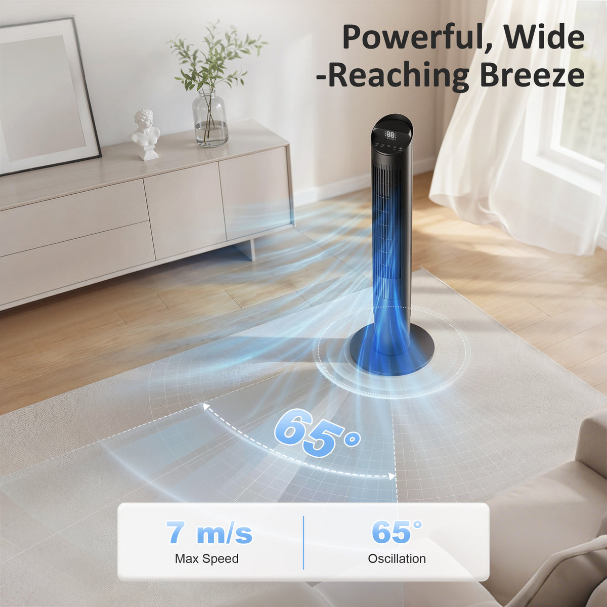 HOMCOM Tower Fan in Black