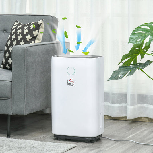 مزيل الرطوبة المحمول من هومكوم سعة 16 لتراً/يوم للمنزل، مع شاشة LED، ووضع السكون، ومؤقت 24 ساعة، مزيل الرطوبة الكهربائي للملابس الرطبة وغرف النوم والقبو