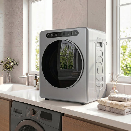 HOMCOM 5kg Compact 40-60℃ Tumble Dryer - Silver Tone