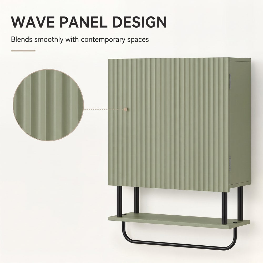 HOMCOM Bathroom Wall Cabinet in Green