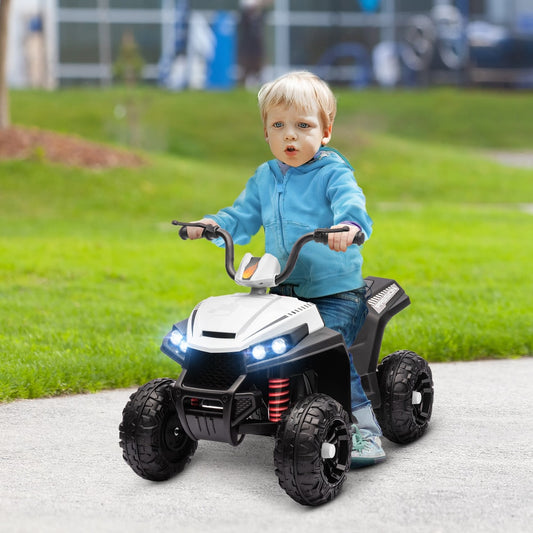 AIYAPLAY 12V Kids Electric Quad Bike in White