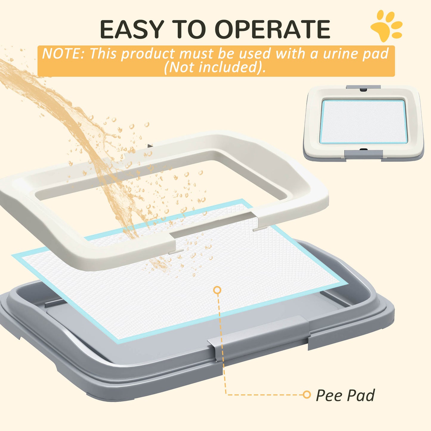 PawHut Dog Toilet Tray for Training Dogs, Dog Litter Tray for Indoor, Outdoor, 47 x 34 x 6cm