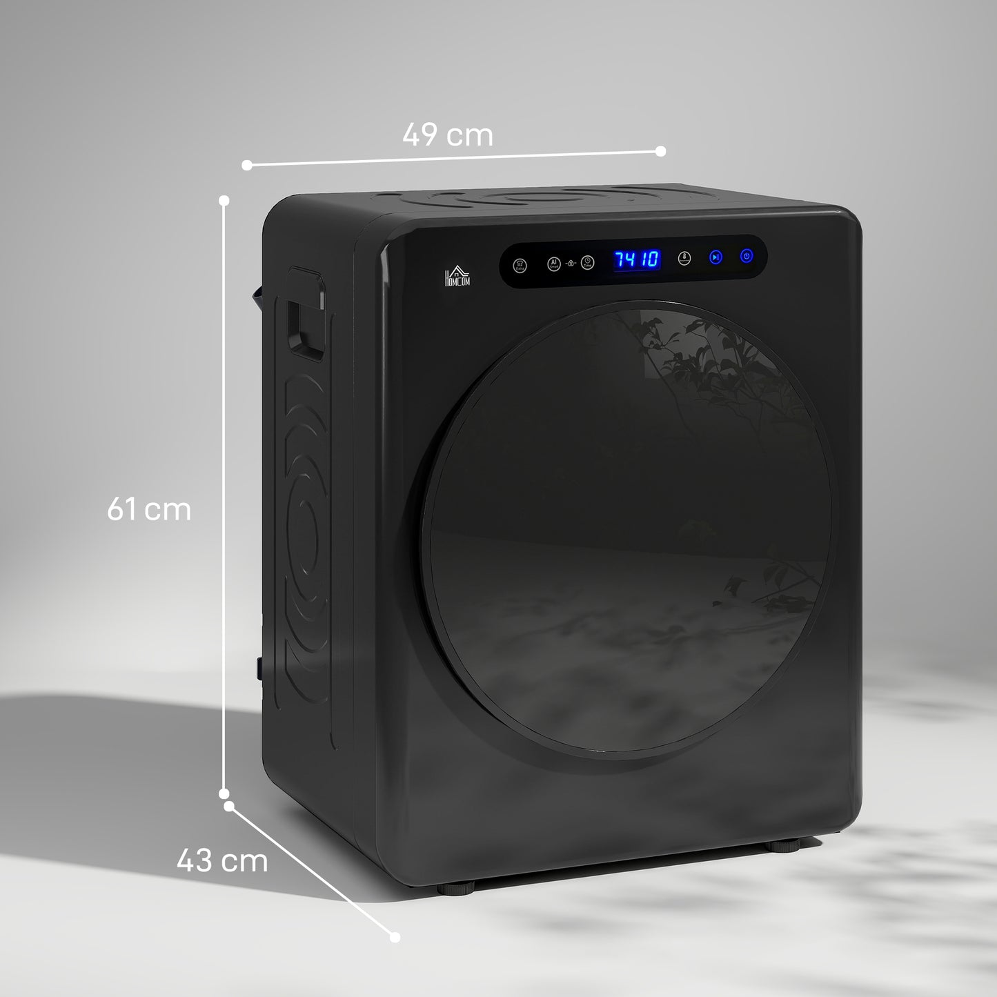 HOMCOM 4kg Compact 40-60℃ Tumble Dryer - Black