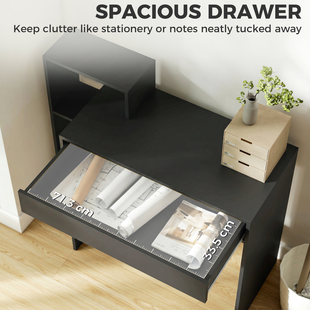 HOMCOM Desk with Storage in Black