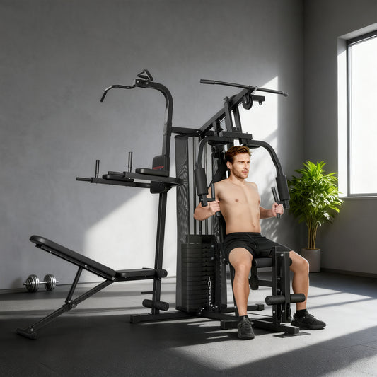 SPORTNOW All-in-One Home Gym Machine in Black