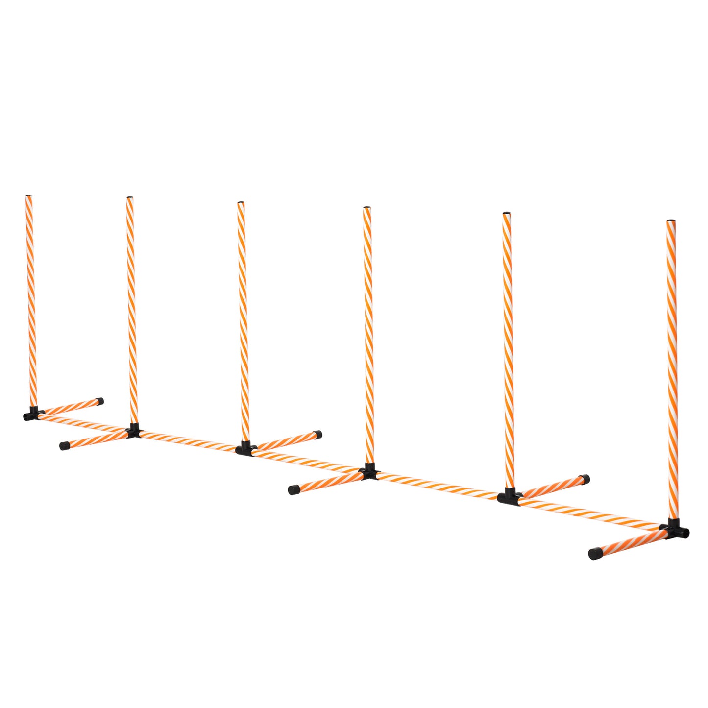 حقيبة حمل صافرة من PawHut Dog Agility Equipment للتدريب في الهواء الطلق للحيوانات الأليفة مع 6 أعمدة منسوجة