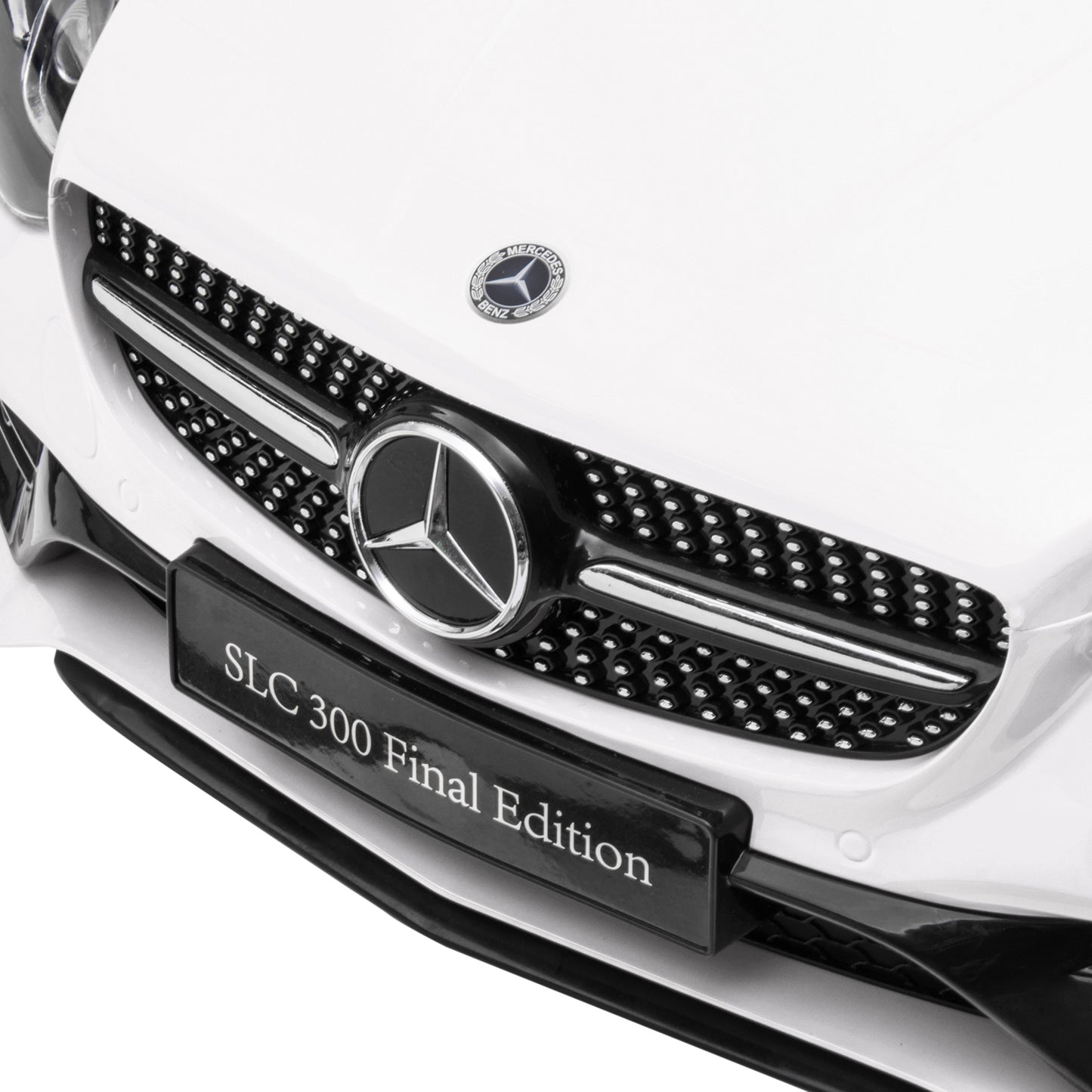 HOMCOM Benz SLC 300 Licensed 12V Kids Electric Ride On, with Music, Remote Control, LED Headlights, Horn, White