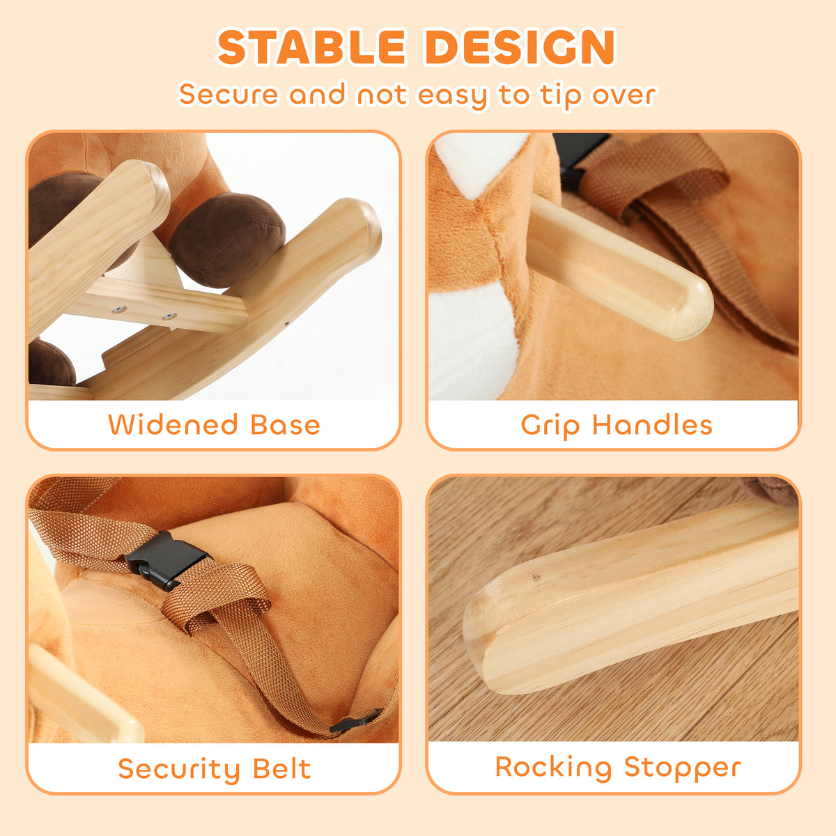 AIYAPLAY Rocking Horse in Brown