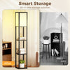 HOMCOM Floor Lamp with Shelves, 3 Layer Column Modern Standing Lamp for Living Room, Bedroom, Office, Black