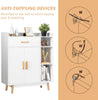 Freestanding Wooden Bookcase with Drawer and Adjustable Shelves-White