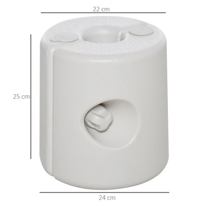 Outsunny 4 Pack 36 kg Gazebo Weights, Canopy Tent Weights with Rapid Clip, Gazebo Leg Weights Fill with Sand or Water, White