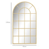 HOMCOM 110 x 65 cm Arched Decorative Wall Mirror for Bedroom Living Room, Modern Window Bathroom Mirror for Home Decor