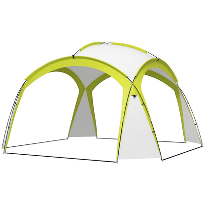 جناح تخييم أوت ساني 3.5 × 3.5 متر، خيمة قبة مأوى للفعاليات الخارجية، خيمة ظل شمس للحديقة، فناء قبة مدببة، خيمة ظل شمس للتخييم تتسع من 6-8 أشخاص، أخضر