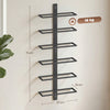 HOMCOM Wall Mounted Wine Rack, 6 Tier Metal Wine Display Rack, Storage Holder for Kitchen, Black
