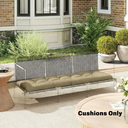 وسادة كرسي استرخاء من أوصني، وسادة كرسي فناء من الميموري فوم مع أربطة، وسادة مقعد خارجية تناسب كرسي استرخاء 190 × 60 سم، رملي