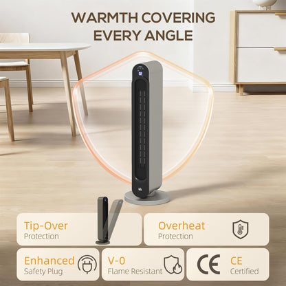 HOMCOM 2kW PTC Ceramic Tower Heater, 10-35°C Temperature Range