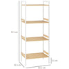 HOMCOM Four-Tier Bamboo Adjustable Shelf Storage Unit
