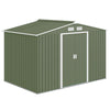 Outsunny 9 x 6ft Metal Garden Shed, Outdoor Storage Tool House with Ventilation Slots, Foundation Kit and Lockable Double Doors, Light Green