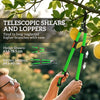 Outsunny 2 Pcs Garden Shears Set, Tree Lopper, Hedge Shears with Telescopic Extendable Handles, Garden Shears for Hedges, Shrubs and Bushes, Lightweight Shrub Care Kit for Cutting, Trimming