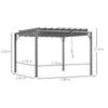 Outsunny 3 x 3(m) Outdoor Pergola with Retractable Roof, Aluminium Louvered Patio Gazebo Canopy for Lawn Garden Patio, Grey