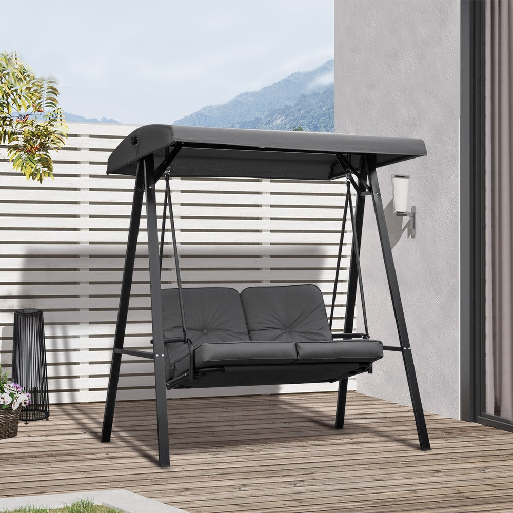 Outsunny 2 Seater Garden Swing Chair in Grey
