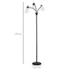 HOMCOM Arc Tree Floor Lamp with 3 Adjustable Rotating Lights, Industrial Standing Lamp with Steel Frame for Bedroom Living Room, 155cm, Black