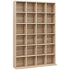 HOMCOM CD Storage Unit with Adjustable Shelves, 89 x 130.5 cm, Nature Wood Finish