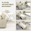 HOMCOM 2 Seater Sofa Bed, 3-in-1 Convertible Sleeper Sofa with Click-clack Adjustable Backrest and 2 Pillows, Light Brown