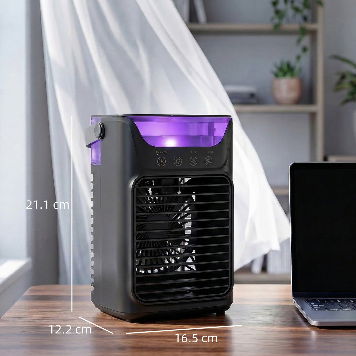 HOMCOM Air Cooler with Adjustable Head in Black