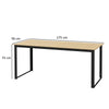 Outsunny Garden Table for 6 People, 175 x 78 x 75 cm Rectangle Outdoor Dining Table with Slatted Top, Metal Frame, for Balcony, Deck, Teak