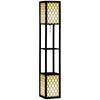 HOMCOM Floor Lamp with Shelves, Dual Light, Modern Tall Standing Lamps for Living Room, Bedroom, with Chain Switch, Bulb not Included, Black