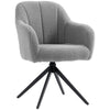 HOMCOM 360 Degree Swivel Accent Chair, Snow Flannel Armchair, Grey