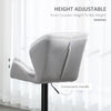 HOMCOM Bar Stools Set Of 2, Luxurious Velvet-Touch Barstools with Metal Frame Footrest Round Base Triangle Indenting Moulded Seat Adjustable Height Swivel Grey