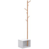 HOMCOM 180 cm Hallway Coat Rack Storage Bench Tree Hat Hanger Entryway Stand Garment Organiser Bedroom Living Room