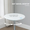 HOMCOM Modern Round Bar Table Adjustable Height Home Pub Bistro Desk Swivel Painted Top with Silver Steel Leg and Base, White