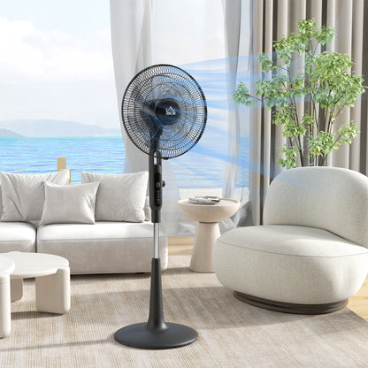 HOMCOM Three Mode Pedestal Fan in Black