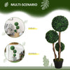 HOMCOM Decorative Artificial Tree Boxwood Ball Topiary Tree in Pot Fake Plant for Home Indoor Outdoor Decor, 90 cm, Dark Green